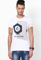 Jack & Jones White Round Neck T Shirt