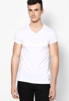 Jack & Jones White Slim Fit V Neck T Shirt