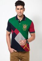 Jogur Green Striped Polo T-Shirts