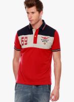 Jogur Red Solid Polo T-Shirts