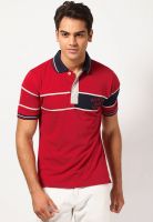 Jogur Red Striped Polo T-Shirts