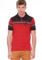 Jogur Red Striped Polo T-Shirts