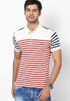 John Players Red Striped Polo T-Shirts