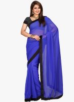 Kalista Fashions Navy Blue Solid Saree