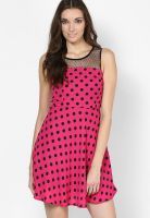 MB Pink Colored Printed Shift Dress