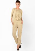 Magnetic Designs Beige Solid Jumpsuit