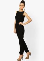 Miss Chase Black Sleeveless Solid Relaxed Jumpsuit