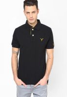 Monteil & Munero Black Solid Polo T-Shirts