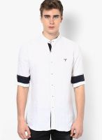 Monteil & Munero Solid White Linen Casual Shirt