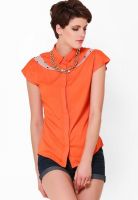 NINETEEN Orange Love It Lace Shirt