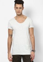 New Look Off White V Neck T-Shirt