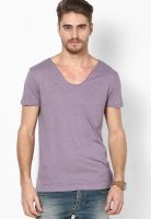 New Look Purple V Neck T-Shirt