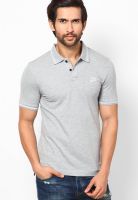 Nike Grey Solid Polo T-Shirts
