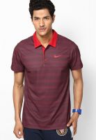 Nike Maroon Rally Sphere Stripe Polo