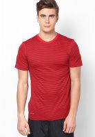 Nike As Dri-Fit Touch Ss Tri-Stripe Red Round Neck T-Shirt