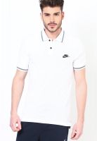 Nike White Solid Polo T-Shirts