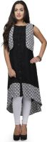 Ojjasvi Solid Women's Flared Kurta(Black)