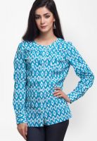 Oxolloxo Blue Printed Shirt