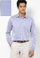 Park Avenue Blue Striped Slim Fit Formal Shirt