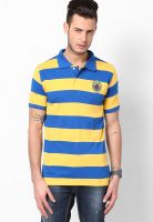 Phosphorus Blue Striped Polo T-Shirts