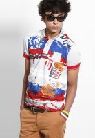 Probase Grey Printed Polo T-Shirts