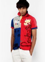 Probase Red Printed Polo T-Shirts