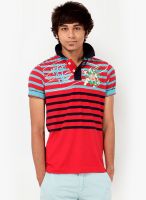 Probase Red Striped Polo T-Shirts