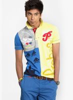Probase Yellow Printed Polo T-Shirts