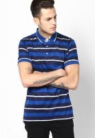 Proline Navy Blue Striped Polo T-Shirts