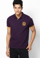 Proline Purple Solid Polo T-Shirts