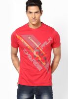 Proline Red Printed Round Neck T-Shirts