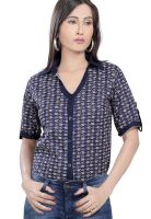 Raindrops Blue Printed Shirt