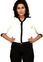 Raindrops White Solid Shirt