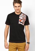 Reebok Black Printed Round Neck T-Shirts