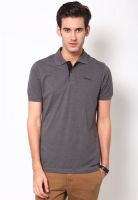 Reebok Dark Grey Solid Polo T-Shirts