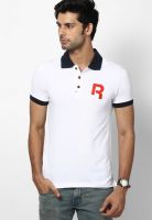 Reebok White Solid Polo T-Shirt