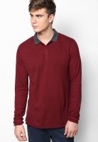 River Island Berry Contrast Collar Polo T Shirt