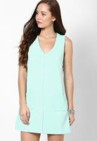 River Island Green Colored Solid Shift Dress