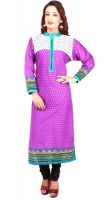 Rupanand Creations Printed Women's Straight Kurta(Purple) Rupanand Creations Printed Women's Straight Kurta(Purple)