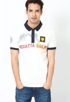 Scullers Sport Off White Graphic Polo T-Shirts