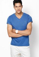 Sdl By Sweet Dreams Blue V Neck T-Shirt