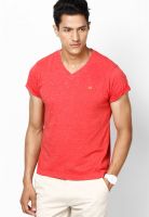 Sdl By Sweet Dreams Red V Neck T-Shirt