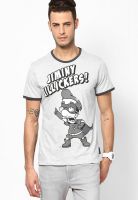 The Simpsons Grey Printed Round Neck T-Shirts