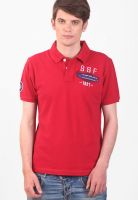 Smokestack Red Solid Polo T-Shirts