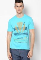 TBASE Aqua Blue Crew Neck T Shirt