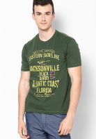 TBASE Green Crew Neck T Shirt