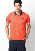 TBASE Orange Polo T Shirt