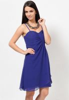 The Vanca Sleeve Less Solids Blue Dress