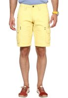 The Vanca Solid Yellow Shorts
