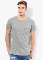 Tommy Hilfiger Grey Solid Round Neck T-Shirt